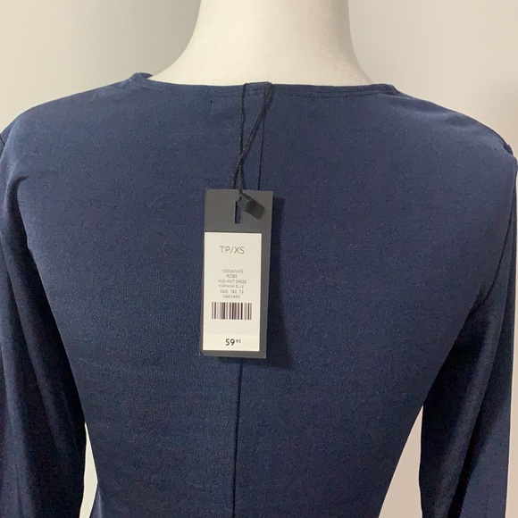 NWT Dynamite Indigo Navy Asymmetric Maxi Dress - Picture 8 of 8